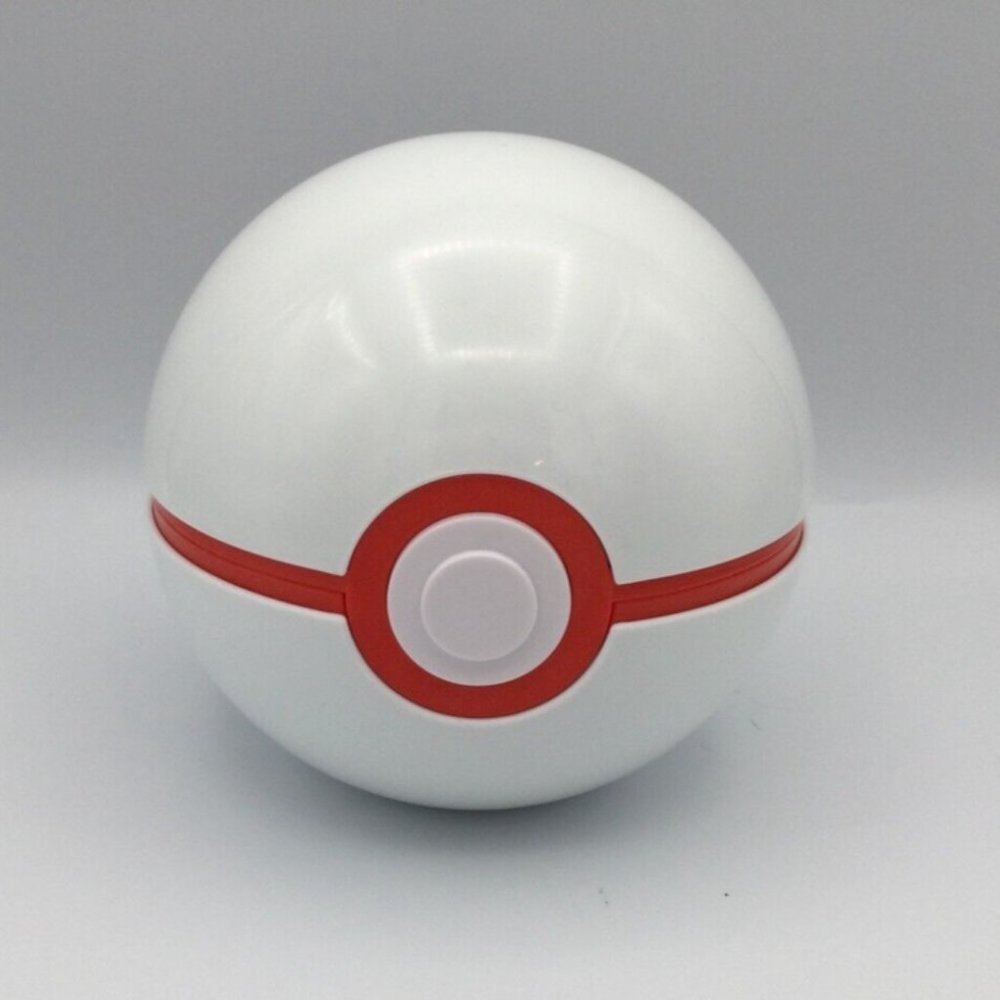 Empty Pokémon Case - White Pokémon Ball Shaped Card Storage - Cosplay/Display